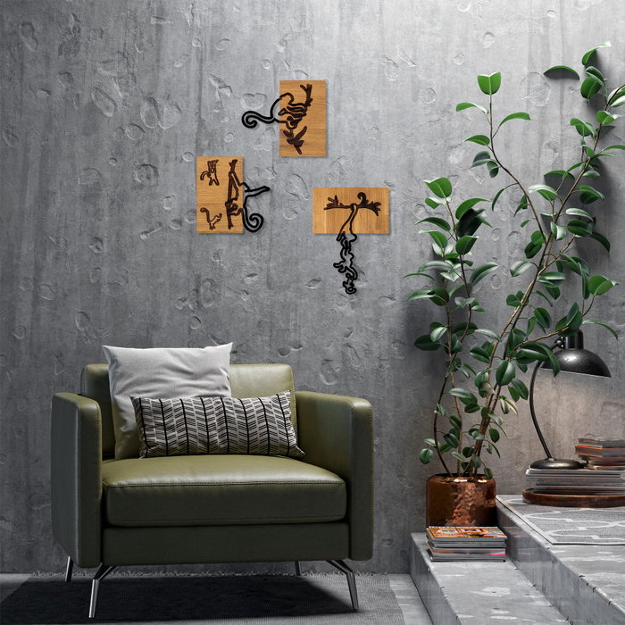 Wallity Naughty Monkeys - 338 Escultura de pared